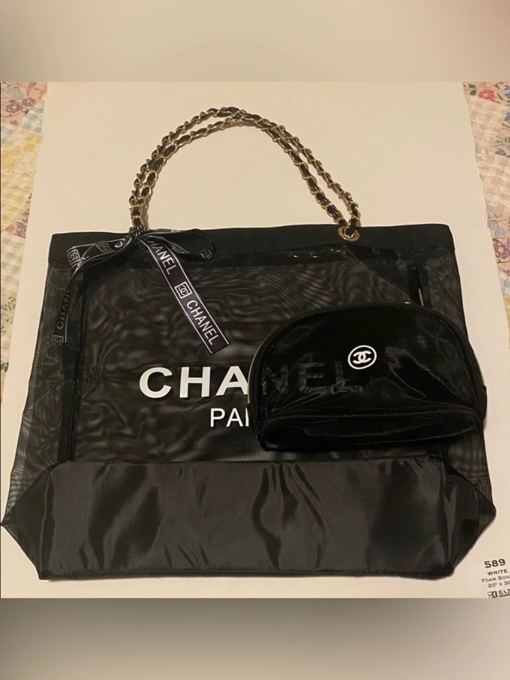 Chanel Mesh tote Bag included Makeup Pouch